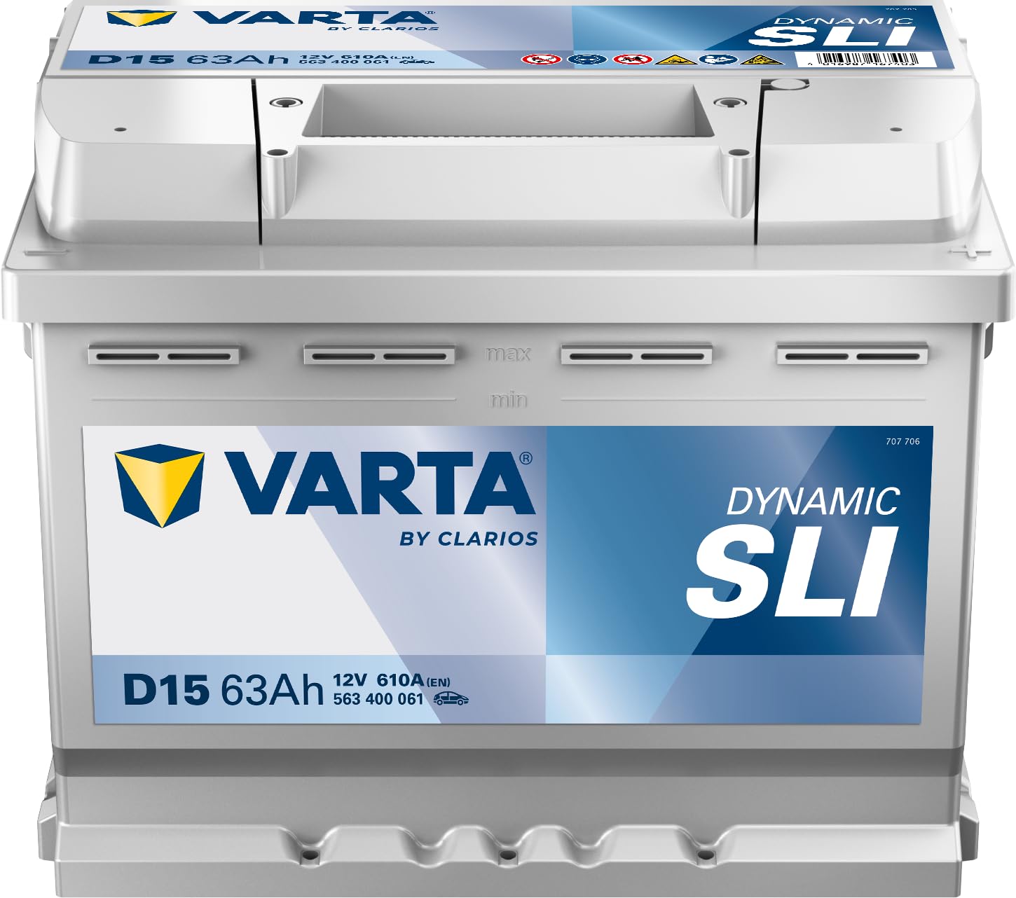 Autobatterie Varta D15 Dynamic SLI 12V 63Ah  610A