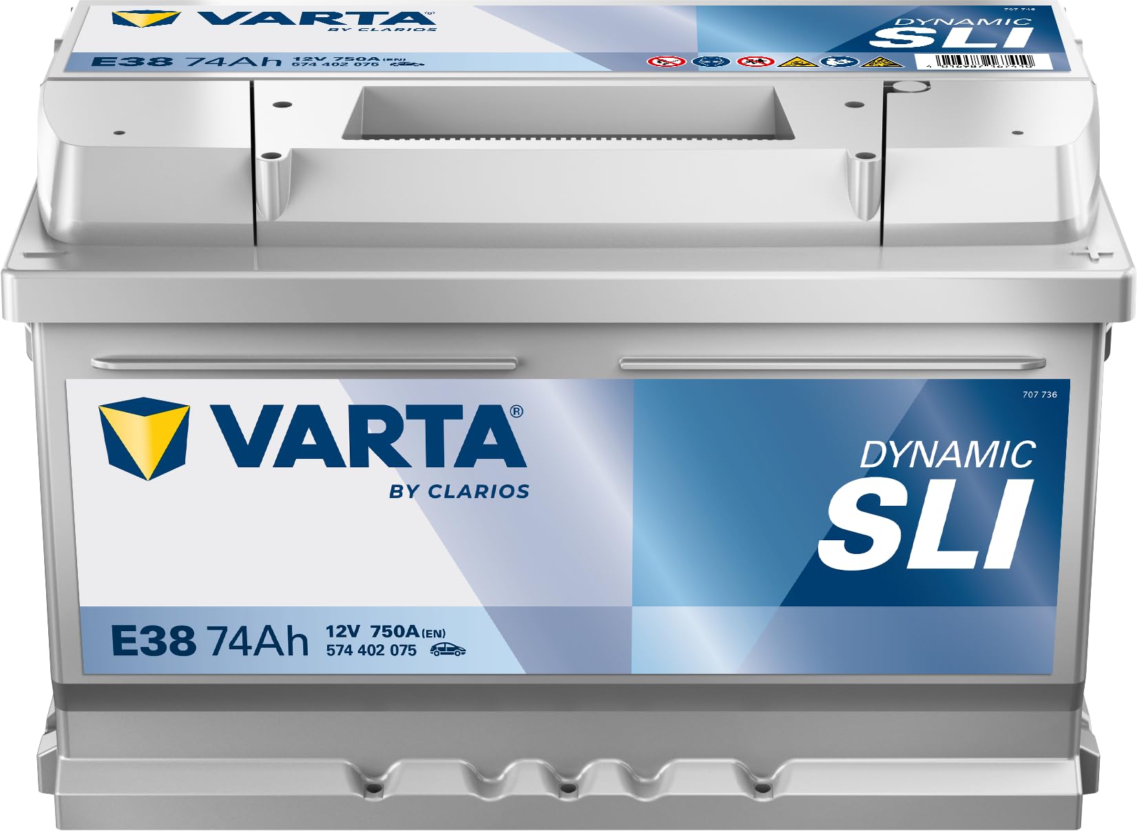 Image of Autobatterie Varta E38 Dynamic SLI 12V 74Ah 750A