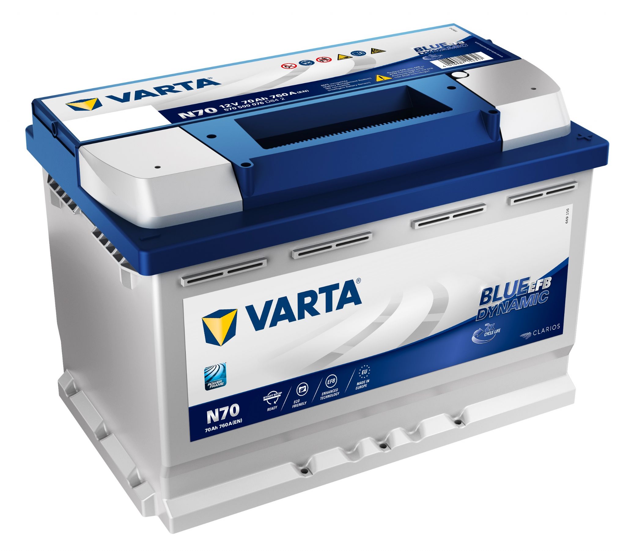 Autobatterie Varta N70 Blue Dynamic EFB 12V 70Ah  760A