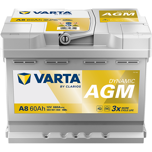 Autobatterie Varta A8 Dynamic AGM 12V 60Ah  680A