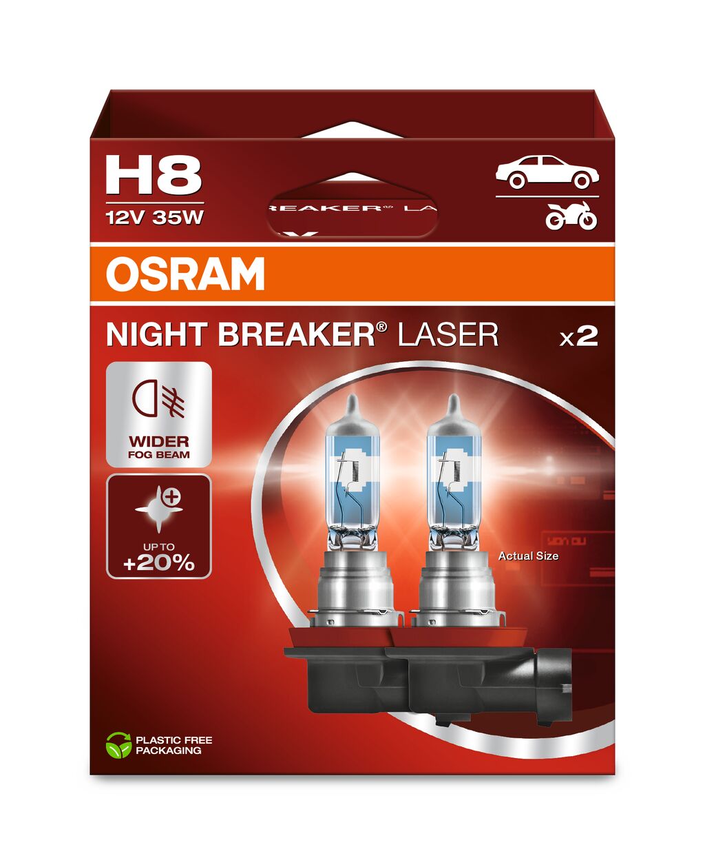 Scheinwerferlampen Osram Night Breaker Laser H8 Duobox