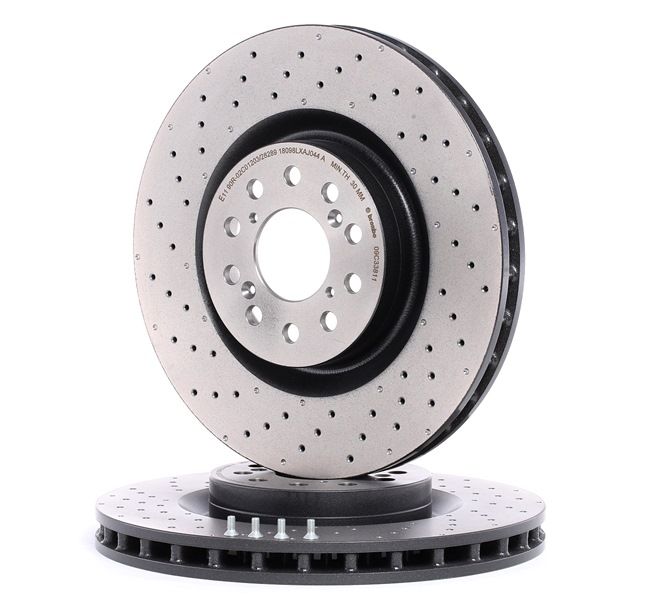Bremsscheibe Vorne Gelochten Brembo  für HONDA CIVIC X Berline bicorps trois ou cinq portes (FC_, FK_)  2.0 Type-R (FK8) 320ps