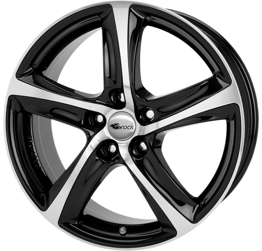 Brock B25 8.0x18 5x100 ET35 Schwarz Glanz Voll-Poliert Felgen