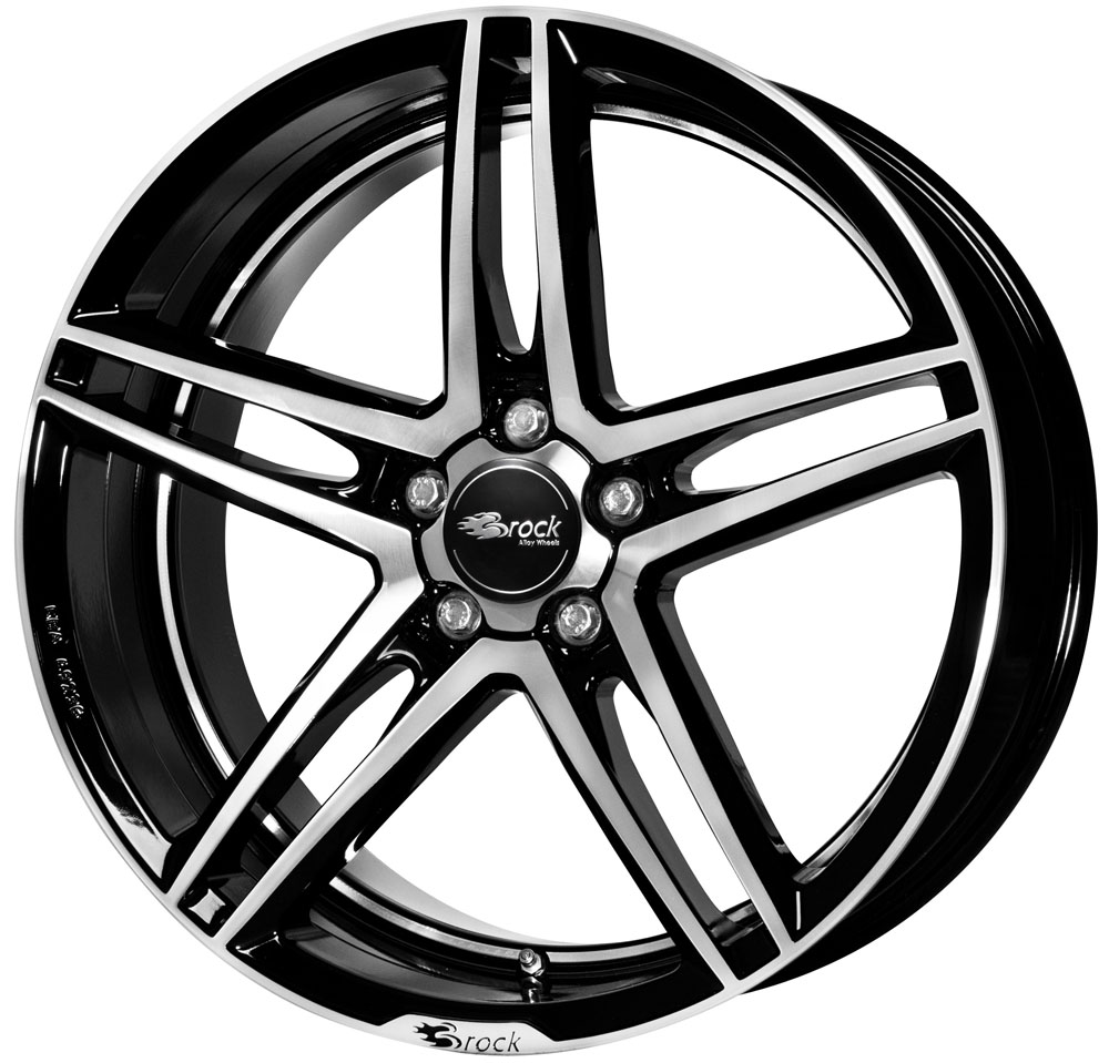 Brock B33 8.5x19 5x114.3 ET45 Schwarz Glanz Voll-Poliert Felgen
