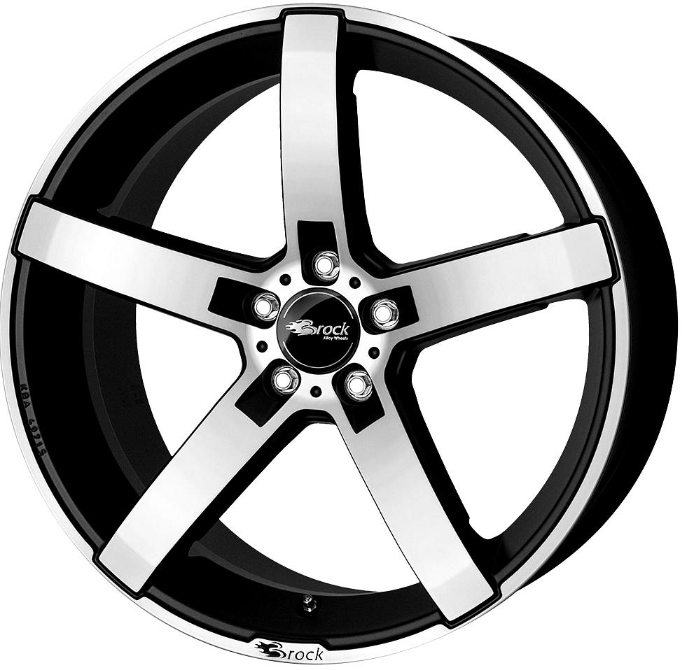 Felgen Brock B35 7.5x17 5x108 ET45 Schwarz Matt Voll-poliert