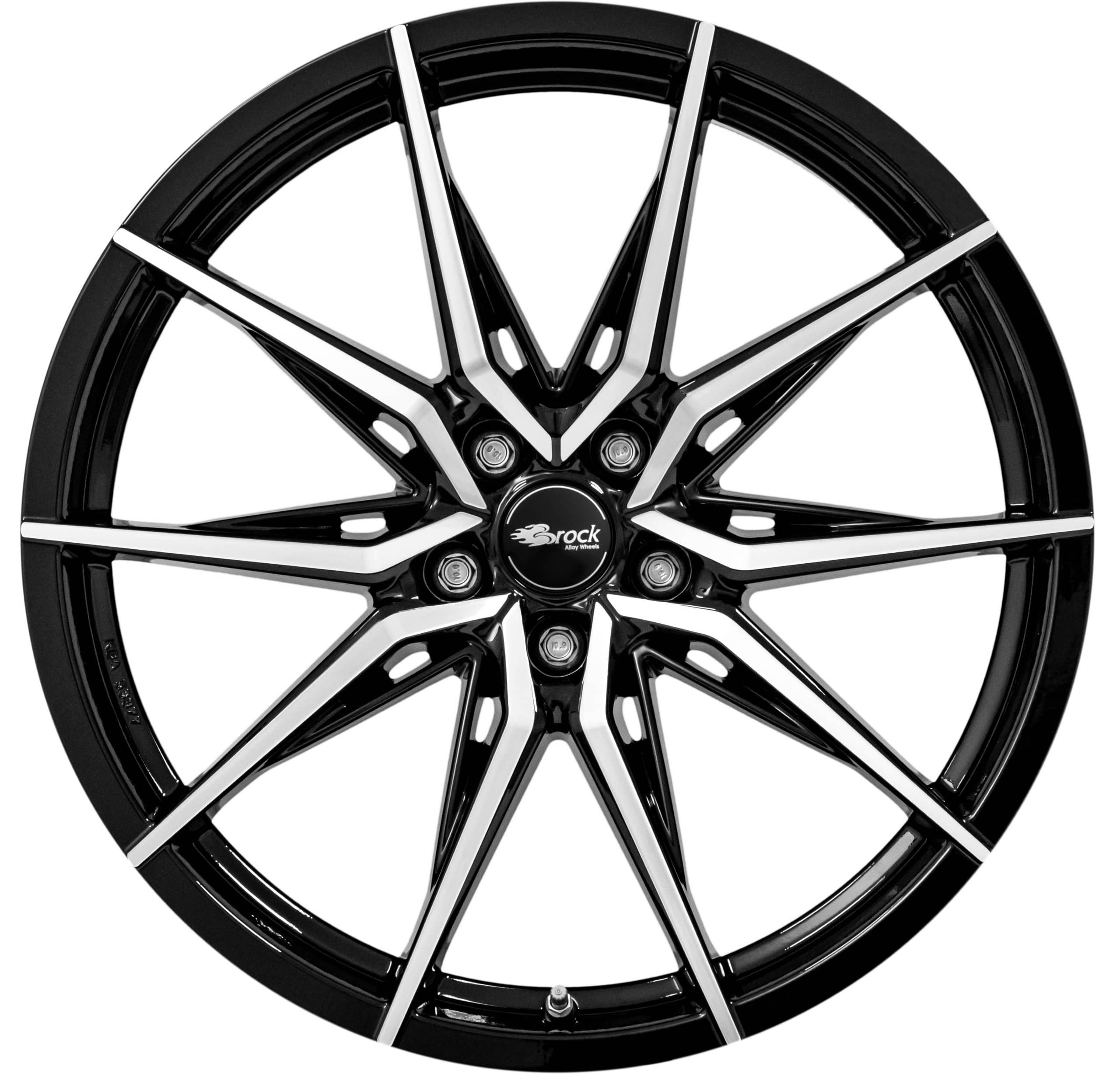 Felgen Brock B42 8.0x18 5x120 ET34 Schwarz Glanz Voll-poliert