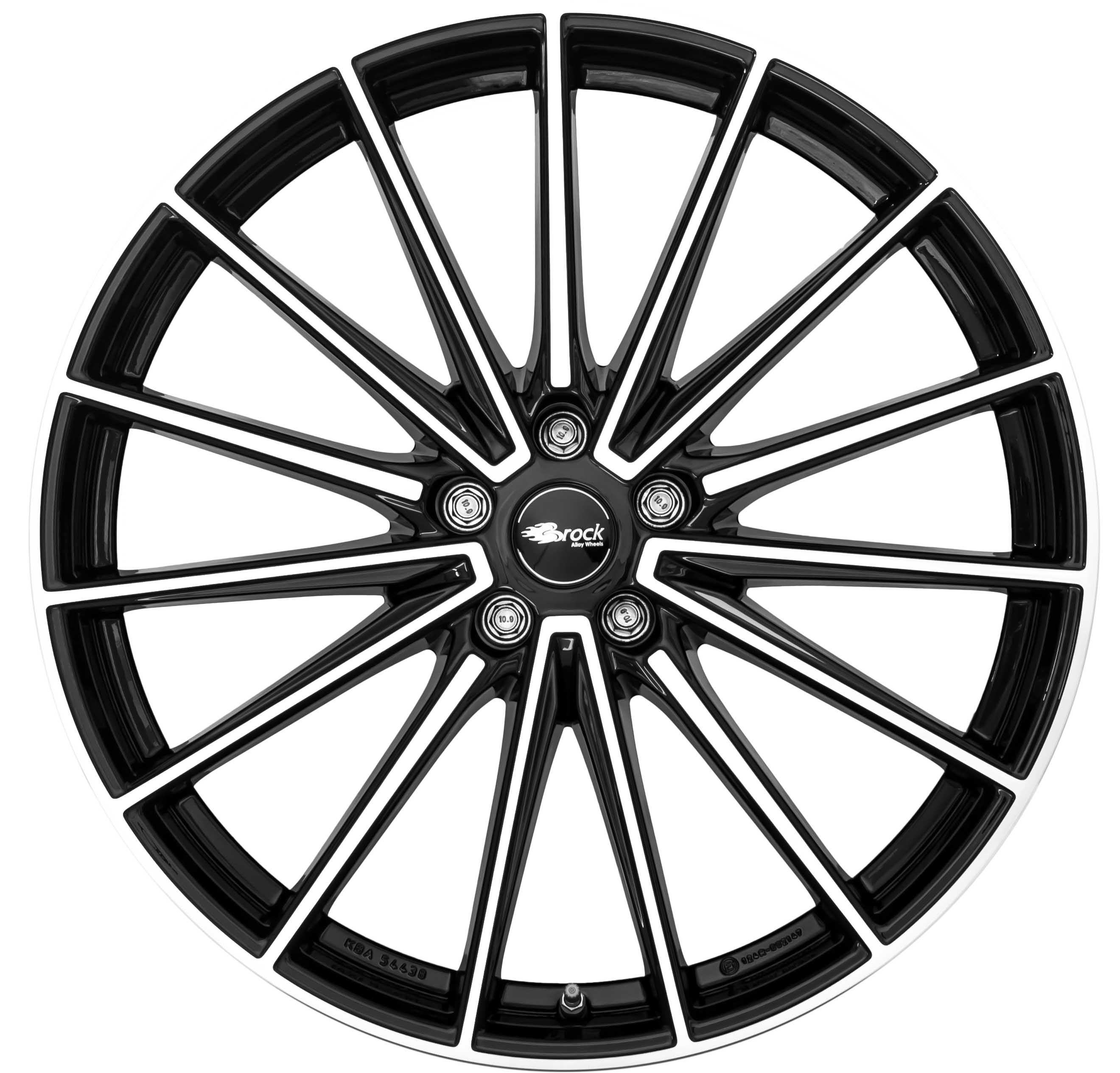 Brock B43 Felge 8.0x20 5x108 ET50 Schwarz Glanz Voll-Poliert