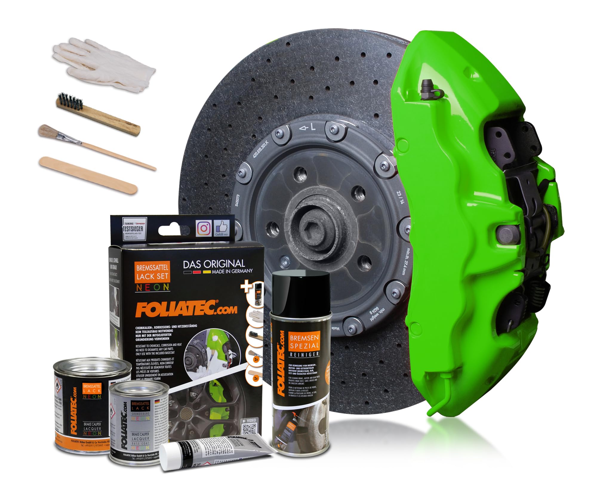 Image of Foliatec Neon Green Bremssattellack-Set 125ml