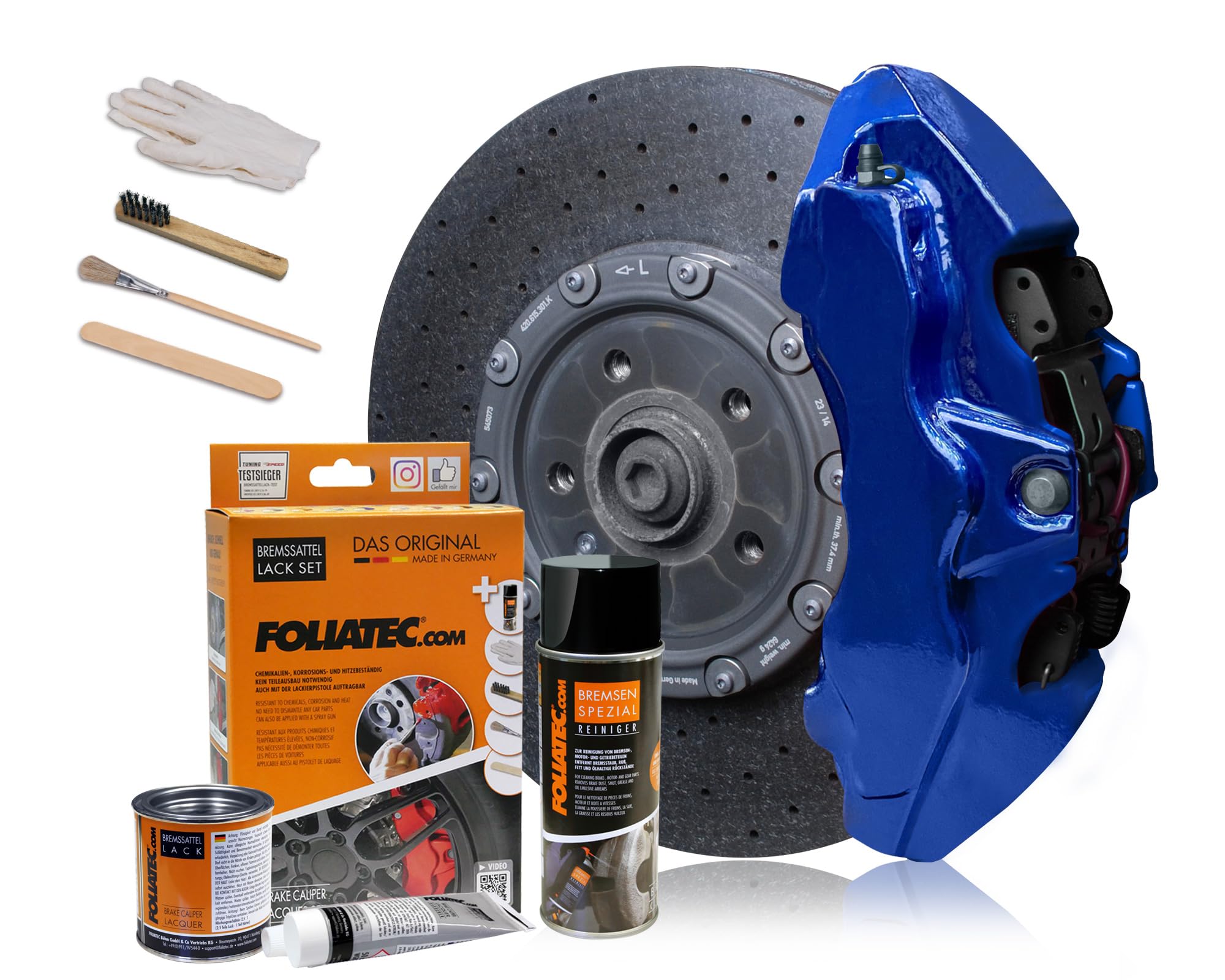Image of Foliatec Performance Blue Bremssattellack-Set 125ml