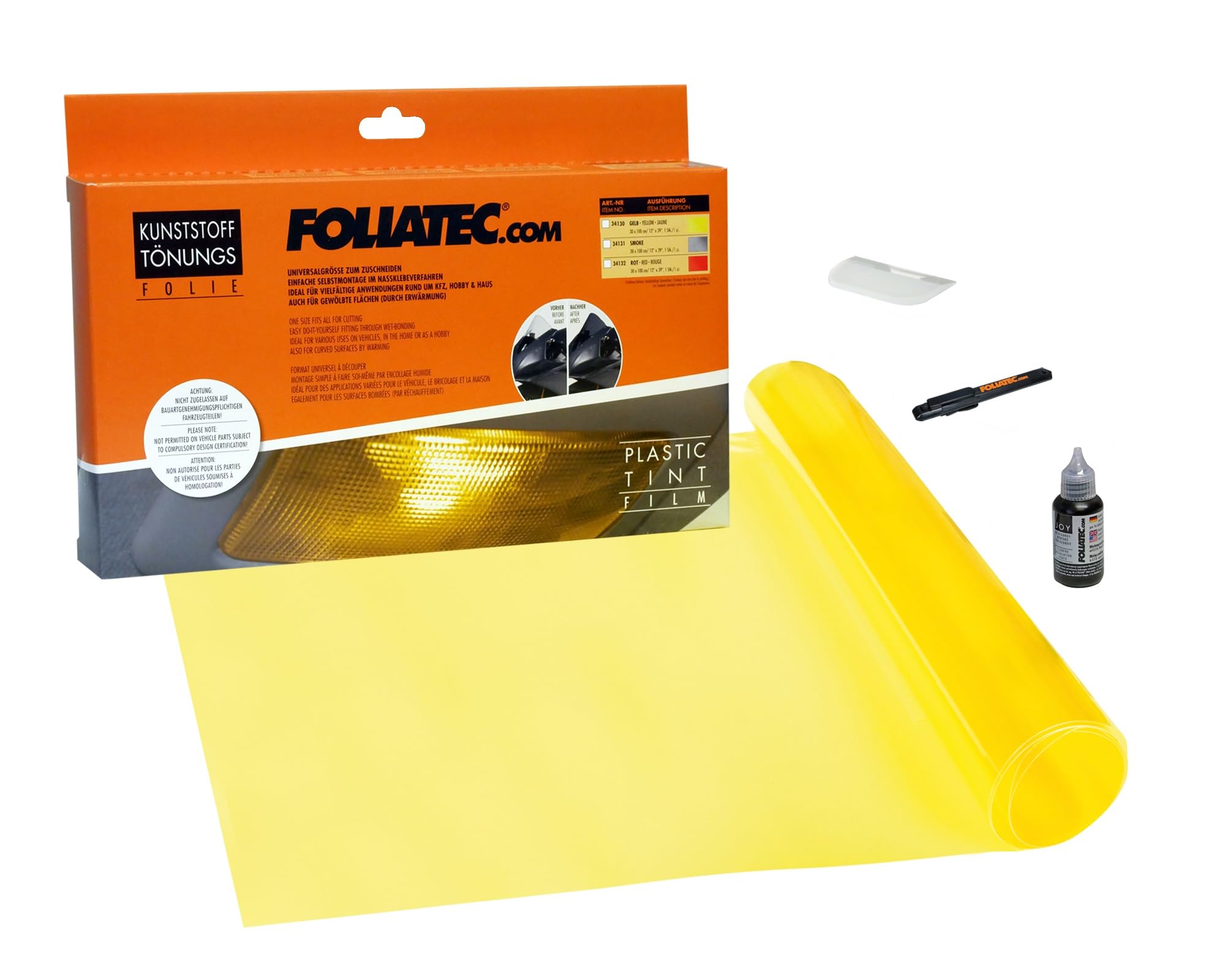 Image of Foliatec Kunststofftönungsfolie Gelb 30x100cm