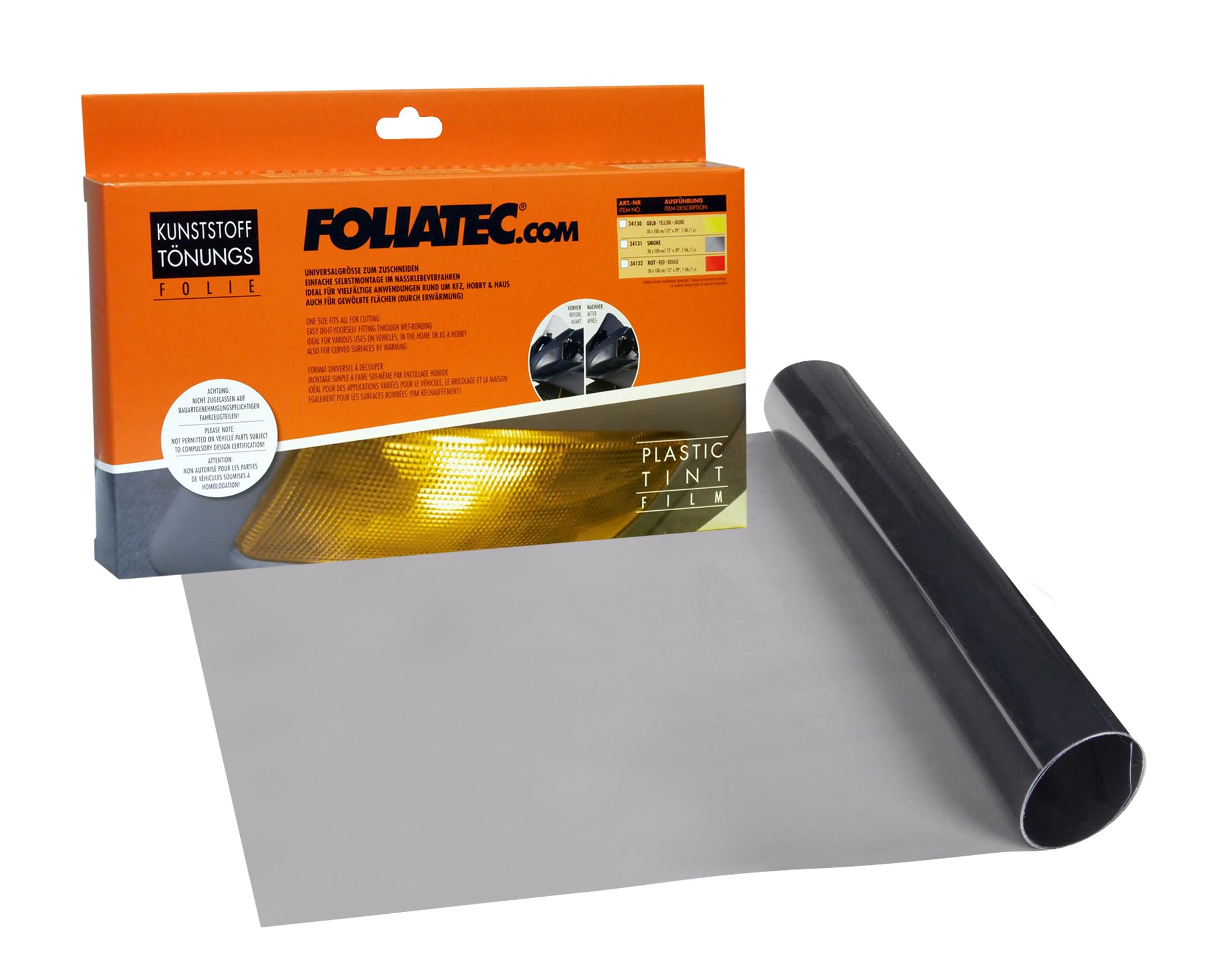 Image of Foliatec Kunststofftönungsfolie Schwarz 30x100cm