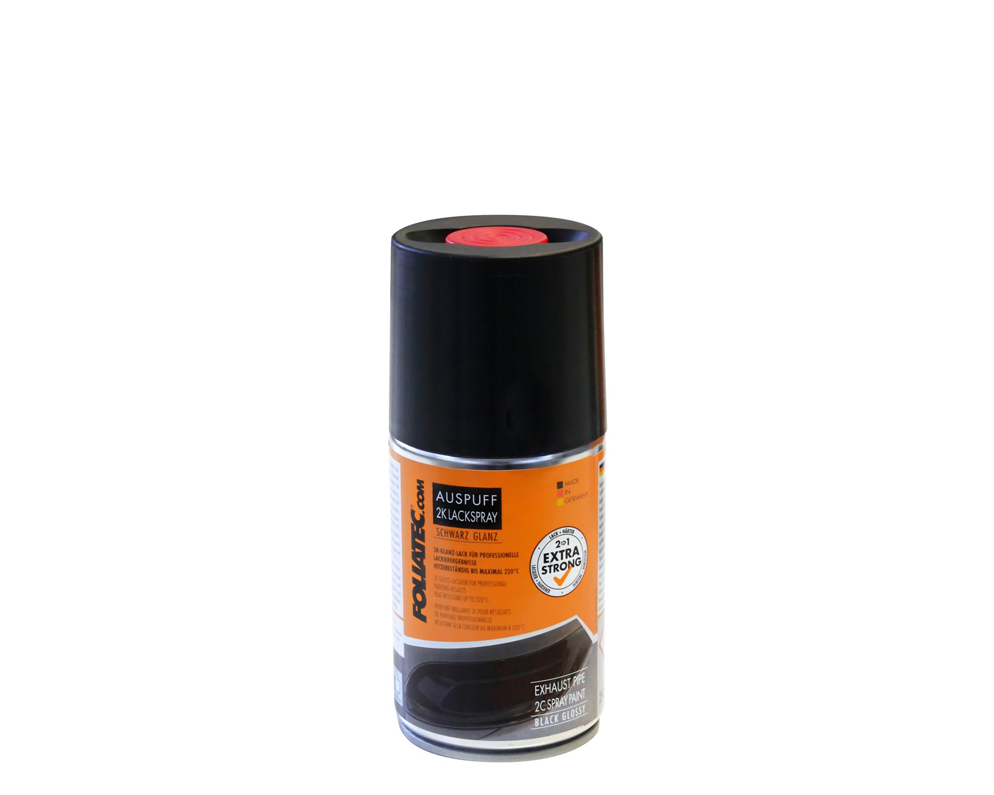 Image of Foliatec Glossy Black 2K Sprühdose für Auspuffendrohre 250ml