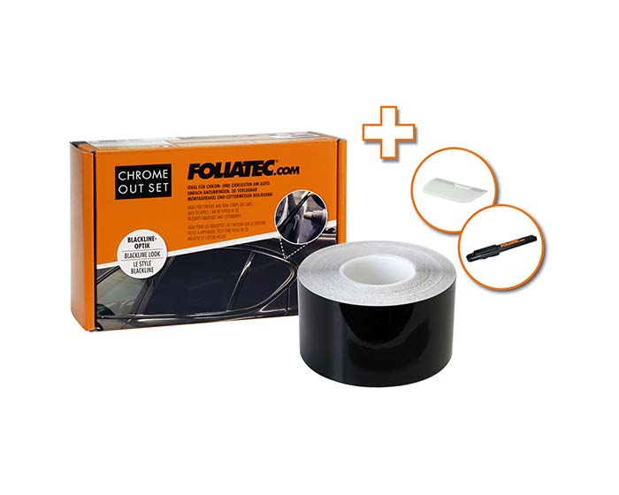 Foliatec  5cm x 15m Chrome Out Schwarz Glänzend