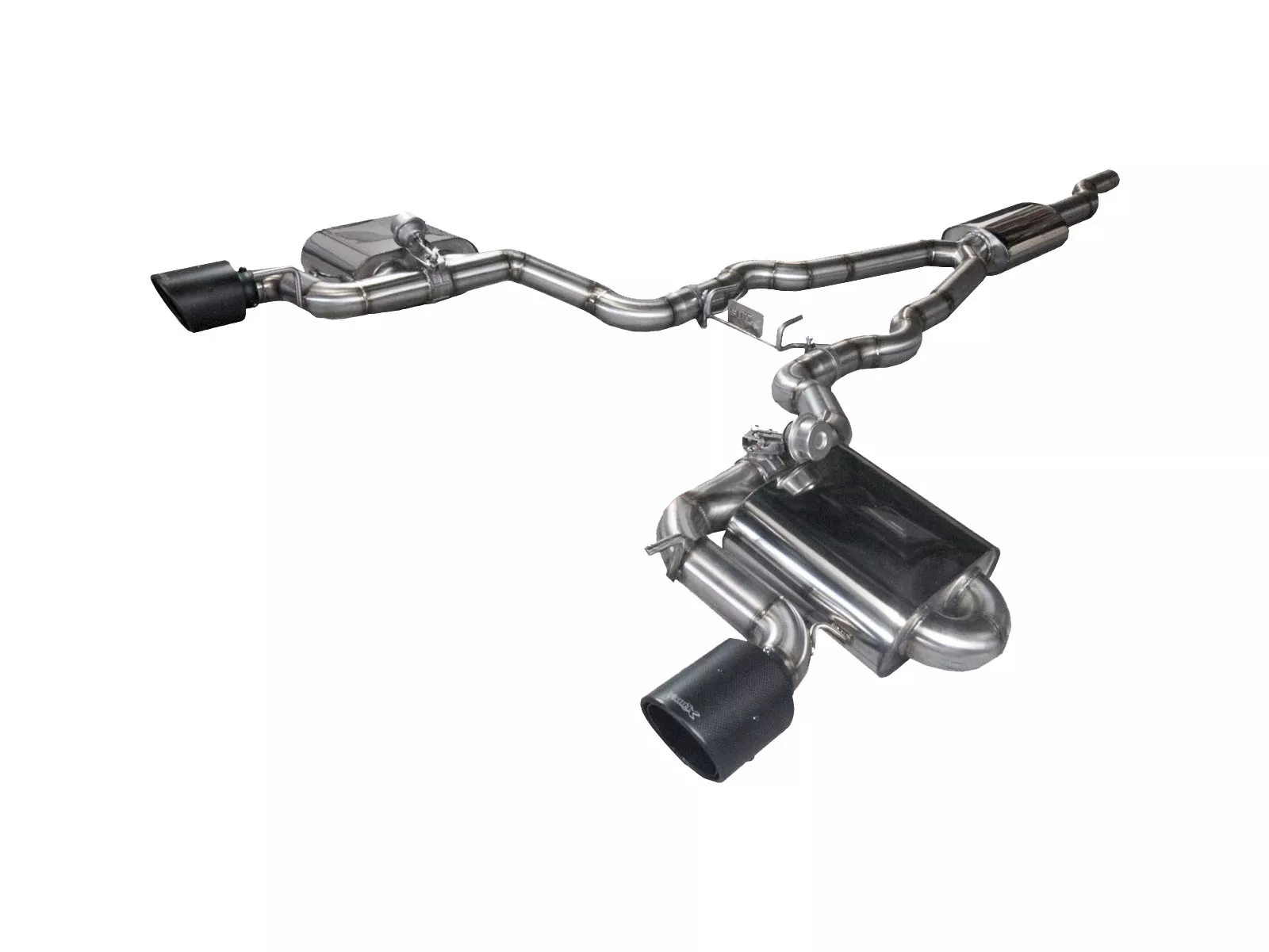 Image of Cat-Back mit Klappensystem Bull-X 3" 2x102mm Carbon für FORD USA MUSTANG Coupé 2.3 EcoBoost 317ps