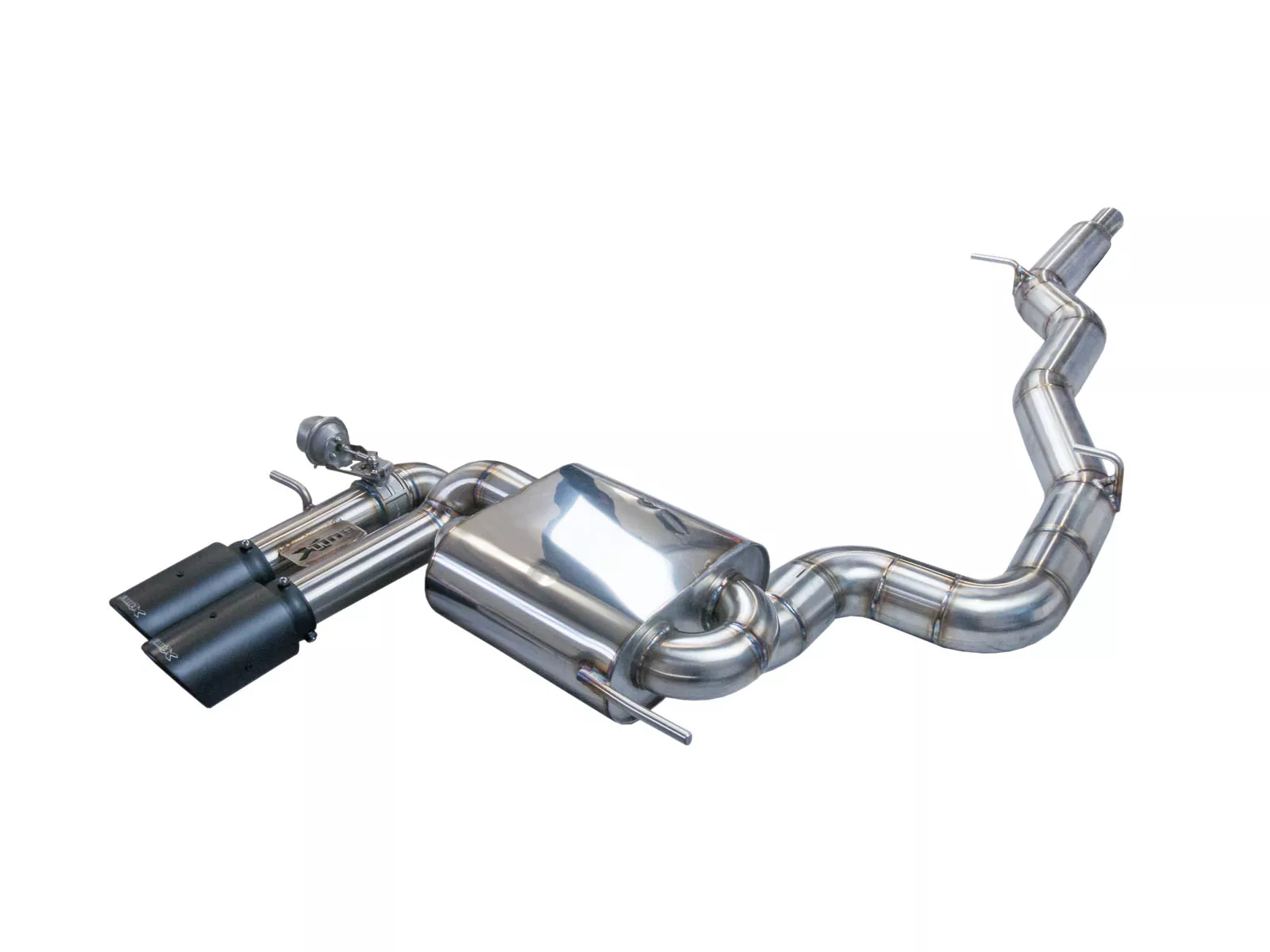 Image of Cat-Back mit Klappensystem Bull-X Ego-X 3" 2x90mm Carbon