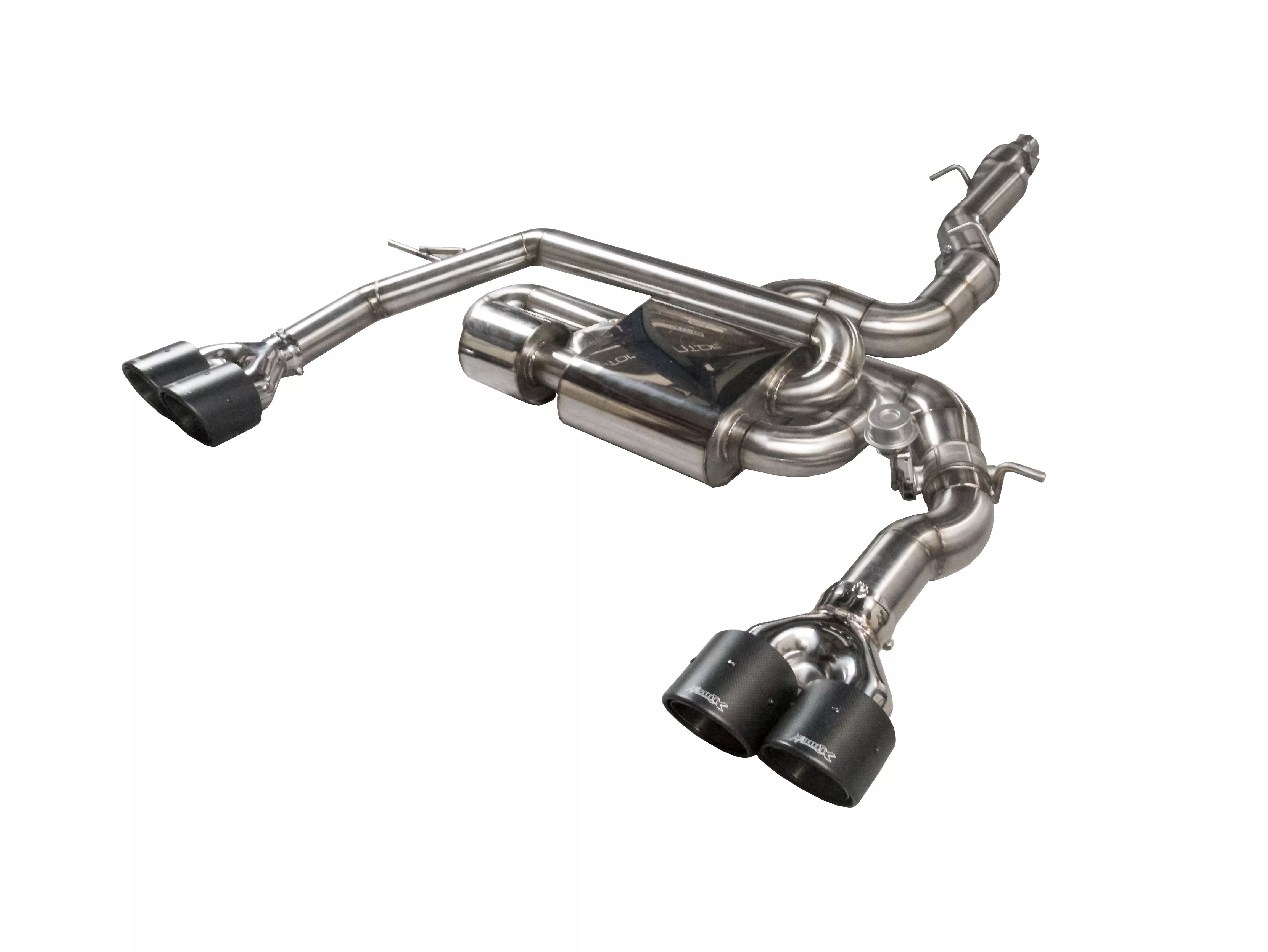 Cat-Back mit Klappensystem Bull-X Ego-X 3.5" Carbon 4x89mm für AUDI A3 Limousine (8VS, 8VM)  S3 quattro 310ps