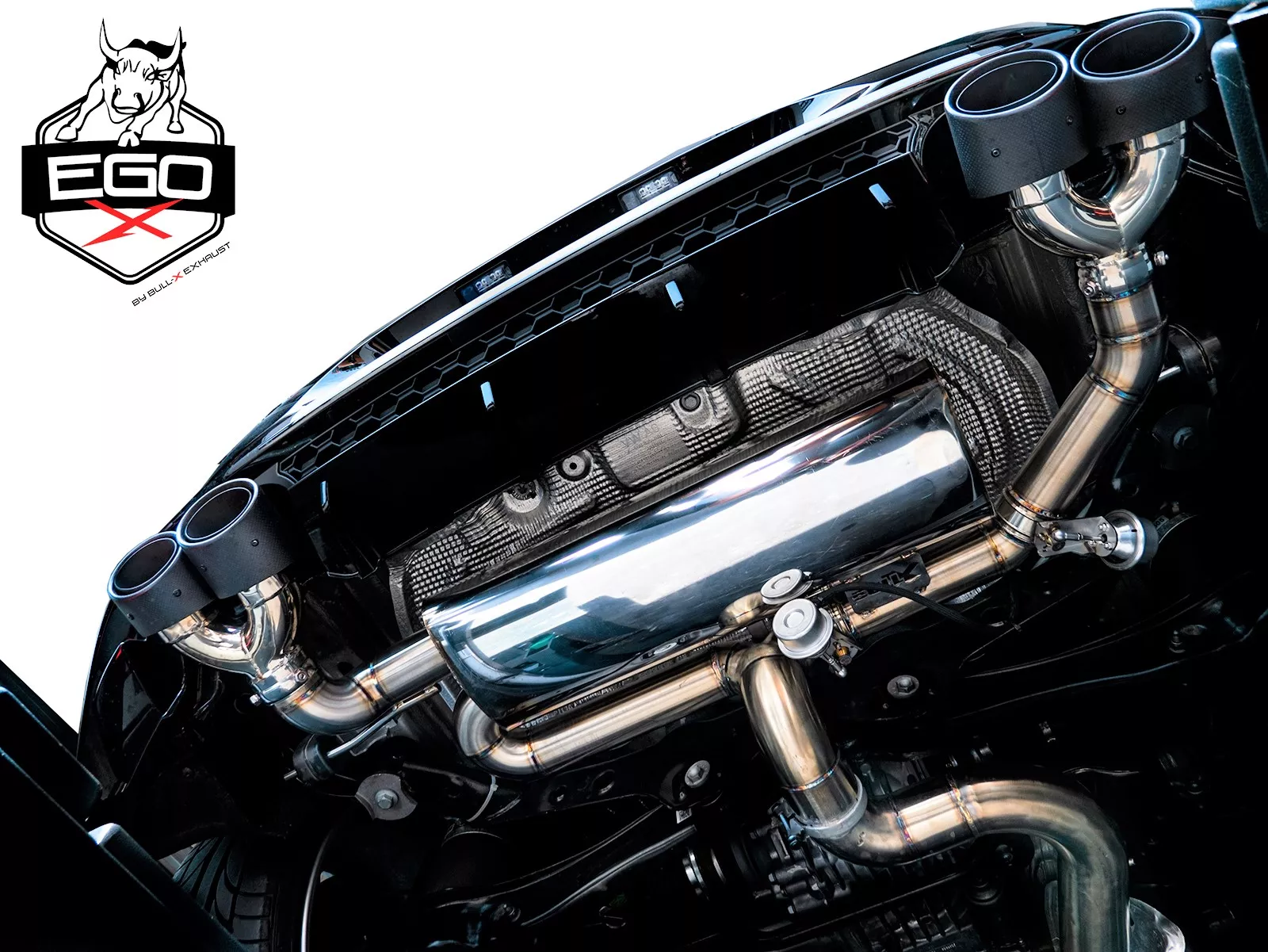 Image of Cat-Back mit Klappensystem Bull-X Ego-X 4x101mm Carbon