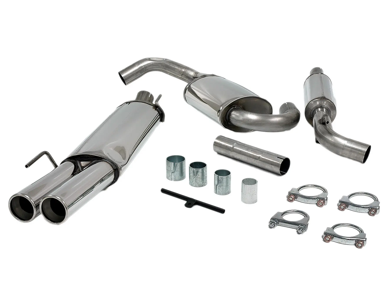 Image of Cat-Back Bull-X Classic Line 2.5 2x Round für VW GOLF III (1H1) 1.8 90ps