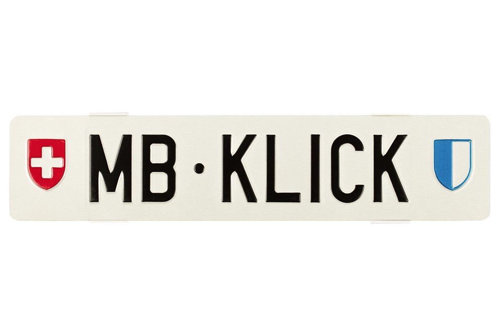 Image of MB Klick Nummernrahmen Rahmenlose Kennzeichenhalter Weiss