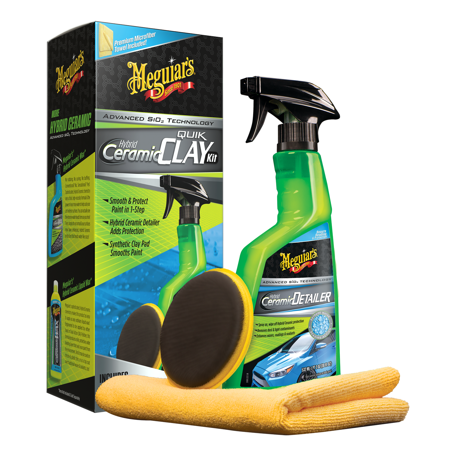 Image of Meguiars Hybrid Ceramic Quik Clay Kit