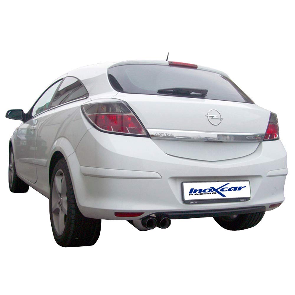 Image of Endschalldämpfer Inoxcar 2x70mm Racing Angled für OPEL ASTRA H GTC (A04) 1.6 Turbo (L08) 180ps