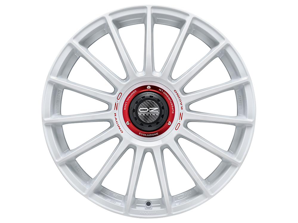 Image of Felgen OZ SUPERTURISMO EVOLUZIONE WRC 8.5x19 5x114.3 ET38 Race White + Red Lettering