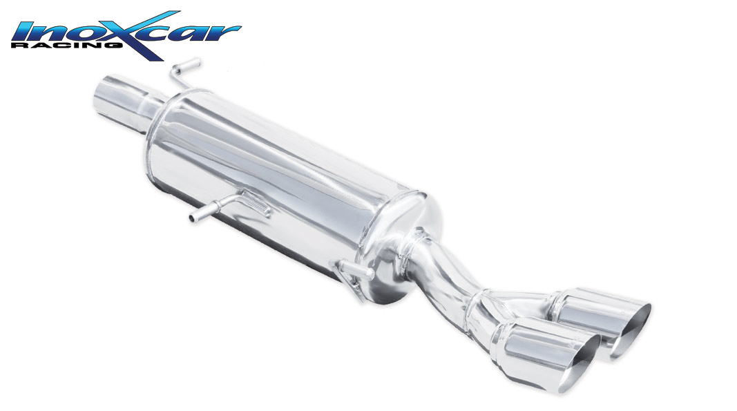 Image of Endschalldämpfer Inoxcar 2x80mm Racing Angled für PEUGEOT 308 I (4A_, 4C_) 1.6 GTi 200ps