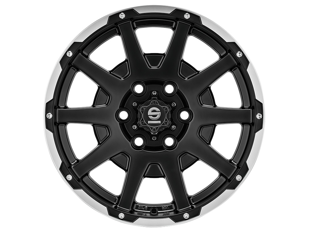 Image of Sparco DAKAR 5.5x16 5x139.7 ET5 MATT BLACK LIP POLISH Felgen
