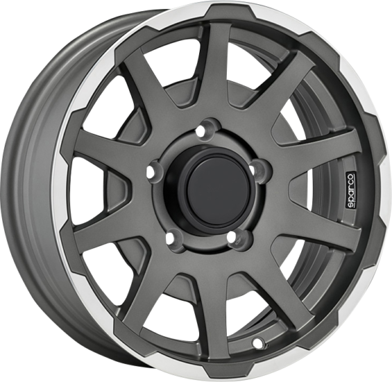 Image of Felgen Sparco DAKAR 5.5x16 5x139.7 ET5 Matt Dark Grey Lip Polished