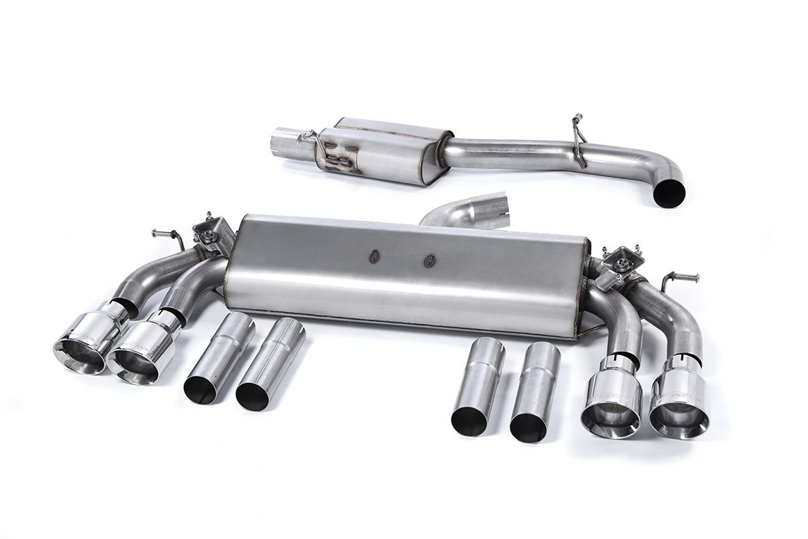 Image of Cat-Back Milltek 3" Quad 100mm GT100 für AUDI A3 Limousine (8VS, 8VM) S3 quattro 310ps