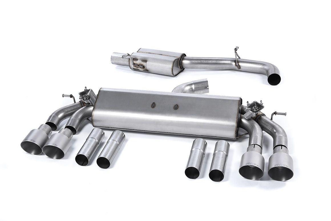 Image of Cat-Back Milltek 3" Quad 100mm GT100 für AUDI A3 Limousine (8VS, 8VM) S3 quattro 300ps