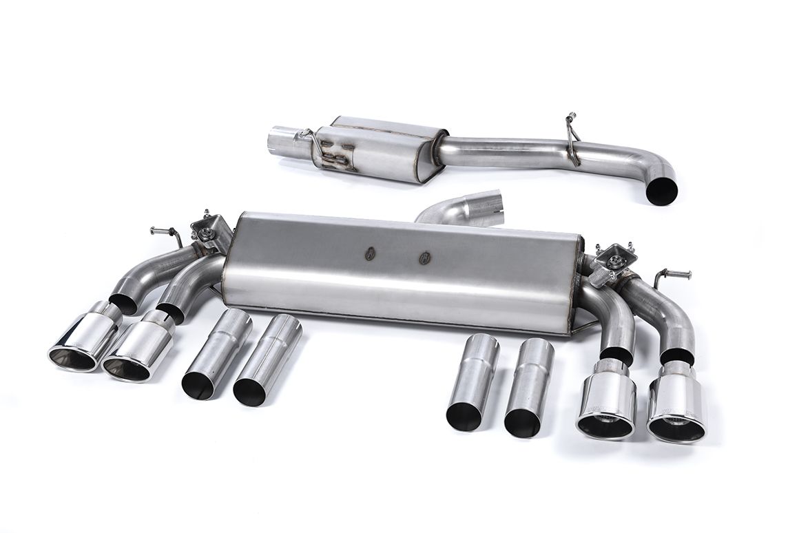 Image of Cat-Back Milltek 3" Oval Jet Polished für AUDI A3 Limousine (8VS, 8VM) S3 quattro 300ps