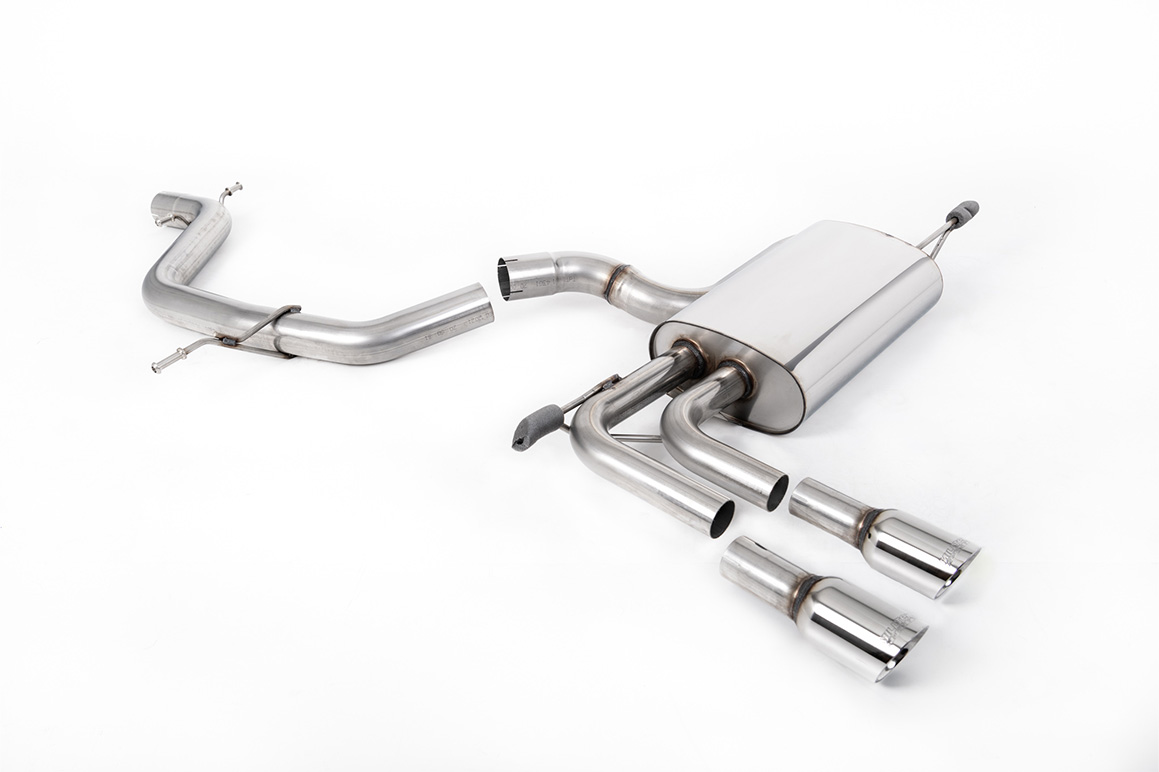 Image of Cat-Back Milltek 69.85 Twin 80mm GT80 für AUDI A3 Sportback (8PA) 2.0 TFSI 200ps