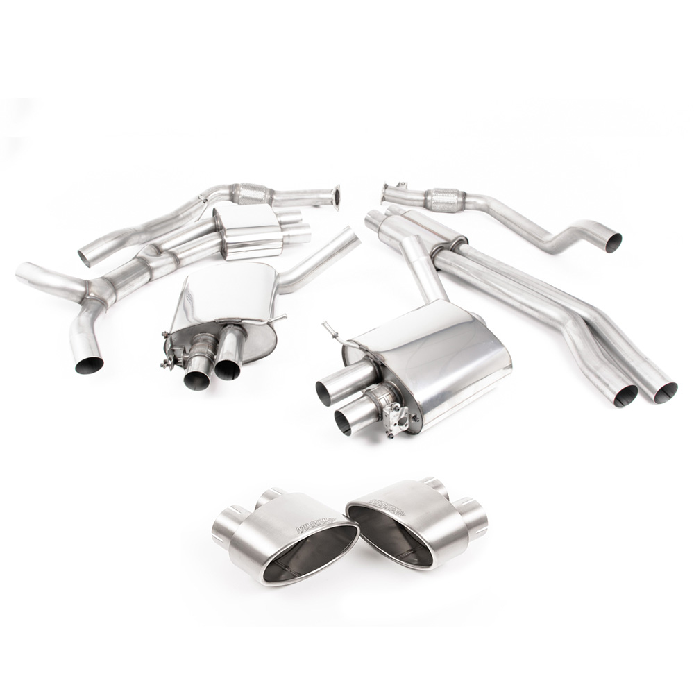 Image of Cat-Back Milltek 2.75" Brushed Titanium Oval Tips