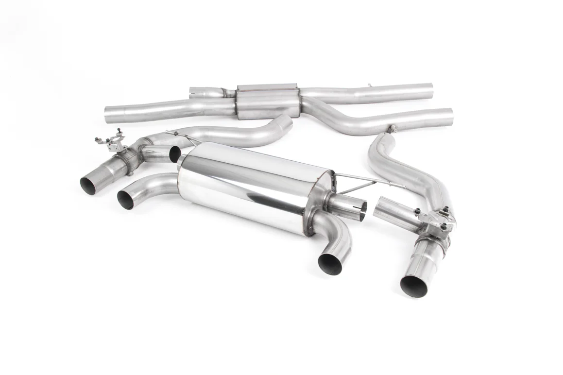 Image of Cat-Back Milltek 2.75" Quad 90mm GT90 Burnt Titanium