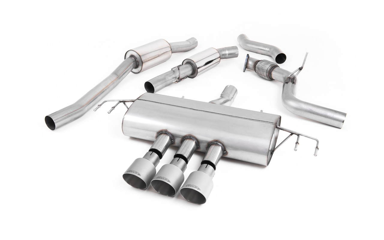Image of Cat-Back Milltek 3" Triple GT-100 Brushed Titanium