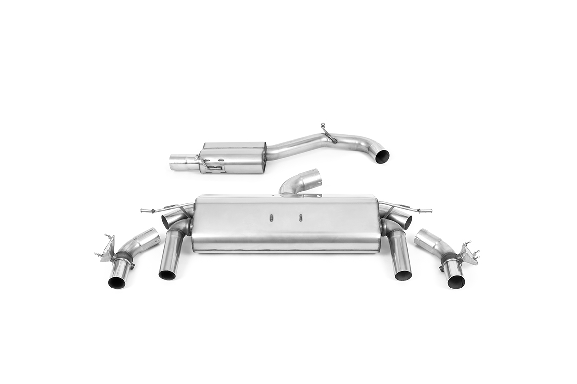 Image of Cat-Back Milltek 3" Quad Brushed Titanium GT-100