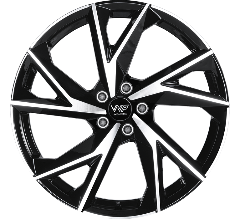 WP 819 8.5x19 5x112 ET33 GLANZ-SCHWARZ FRONTPOLIERT Felgen