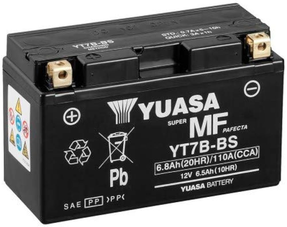 Batterie Moto Yuasa YT7B  12V 6.8h