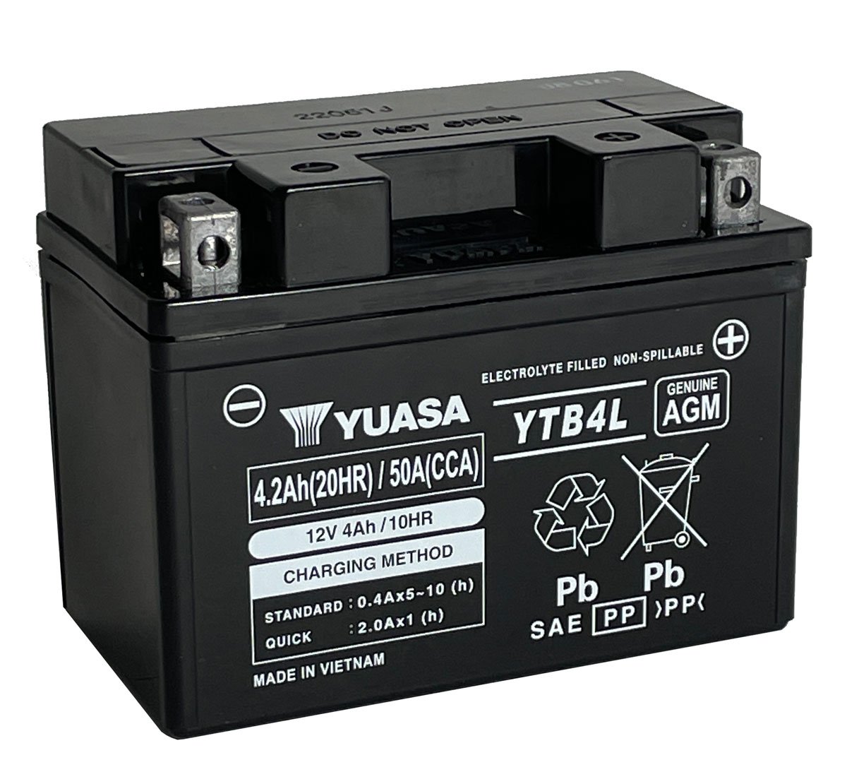 Batterie Moto Yuasa YTB4L  12V 4.2Ah