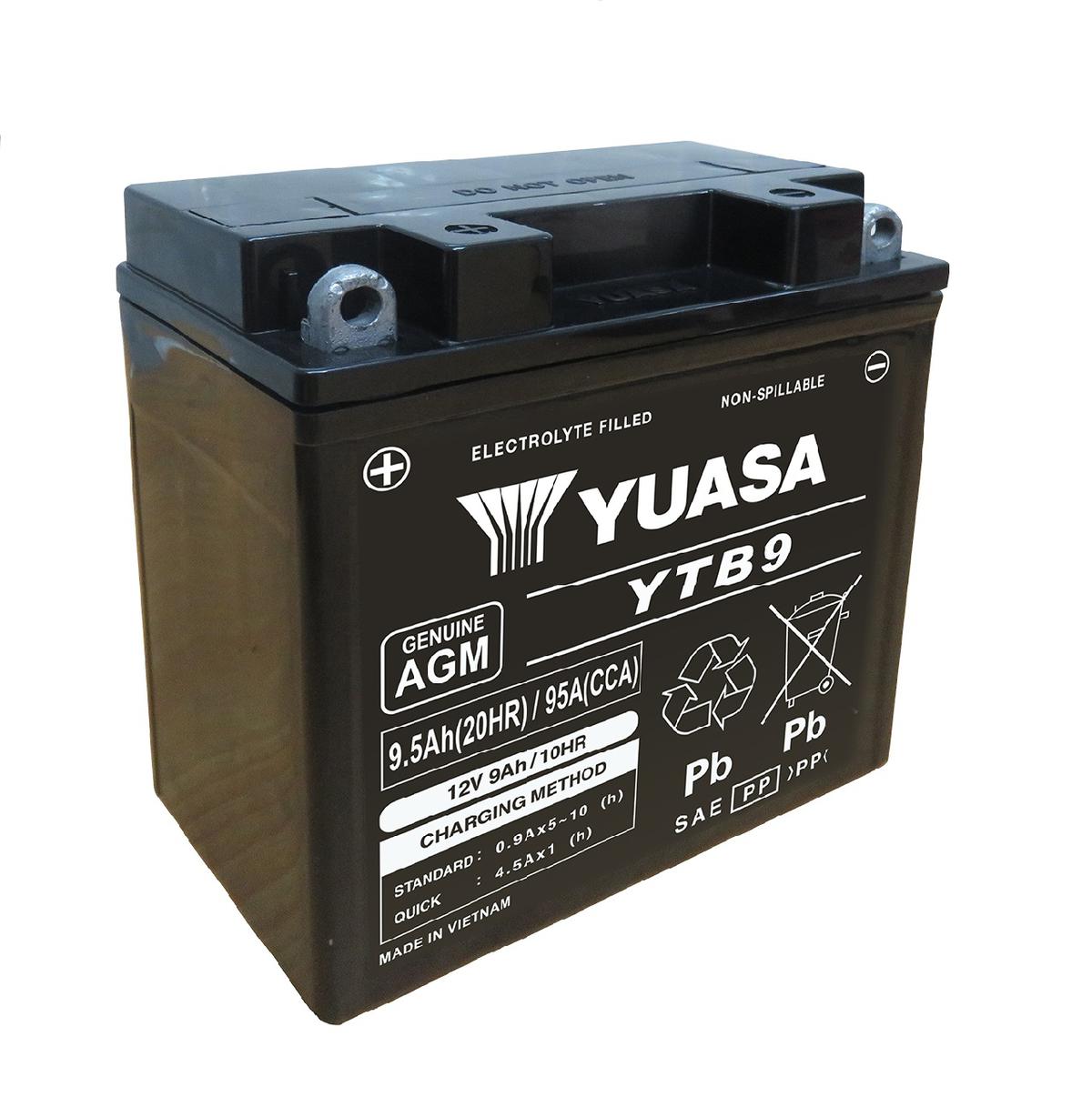 Batterie Moto Yuasa YTB9  12V 9.5Ah