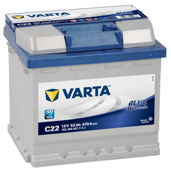 Autobatterie Varta C22 Blue Dynamic 12V 52Ah 470A - Rupteur