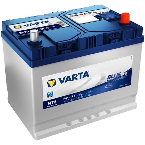 Autobatterie Varta N72 Blue Dynamic EFB 12V 72Ah 760A