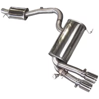 Cat-Back avec système de clapets Bull-X  3" 2x90mm Straight Cut pour AUDI A3 (8P1) S3 quattro 265 cv