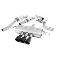 Cat-Back Milltek  3" Triple GT-100 Cerakote Black pour HONDA CIVIC X Berline bicorps trois ou cinq portes (FC_, FK_) 2.0 Type-R (FK8) 320 cv