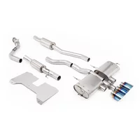 Catback Milltek Resonated GT-100 Burnt/Blue Titanium Tips pour HONDA CIVIC XI Berline bicorps trois ou cinq portes (FL) Type-R (FL5) 330 cv