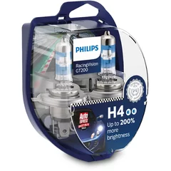 Scheinwerferlampen Philips RacingVision GT200 H4 Duopack 