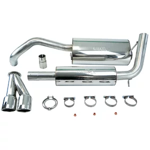 Cat-Back Bull-X  63.5 2x80mm Inox für VW POLO IV (9N_, 9A_)  1.8 GTI 150ps