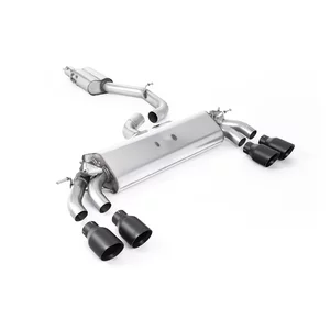 GPF-Back Milltek  3" Quad 100mm GT100 pour AUDI A3 (8V1, 8VK)  S3 quattro 300cv