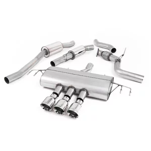Cat-Back Milltek  3" Triple GT-100 Polished  pour HONDA CIVIC X Berline bicorps trois ou cinq portes (FC_, FK_)  2.0 Type-R (FK8) 320cv